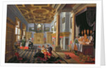 Elegant Figures dining in a Courtly Interior by B. van & Velde E. van de Bassen