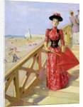 Woman Walking Down Steps on to a Beach by Albert Lynch