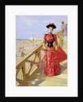 Woman Walking Down Steps on to a Beach by Albert Lynch