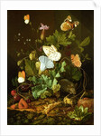 Still Life of a Forest Floor with Flowers, a Mouse and Butterflies by Elias van den Broeck