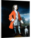 Portrait of a Boy Wearing a Red Jacket with his Spaniel by Charles D'Agar
