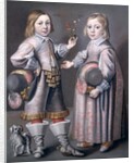 A Portrait of Two Children by Hendrick Munnichoven