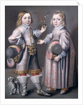 A Portrait of Two Children by Hendrick Munnichoven