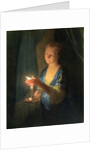 A Lady holding a Candle by Godfried Schalken or Schalcken