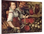 A Market Scene with Fruit and Vegetable Sellers by Frederick van Valkenborch