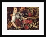 A Market Scene with Fruit and Vegetable Sellers by Frederick van Valkenborch