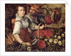 A Market Scene with Fruit and Vegetable Sellers by Frederick van Valkenborch