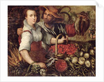 A Market Scene with Fruit and Vegetable Sellers by Frederick van Valkenborch