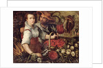 A Market Scene with Fruit and Vegetable Sellers by Frederick van Valkenborch