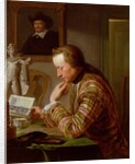 Gentleman Reading at a Table by Candlelight by Jan Maurits Quinckhardt