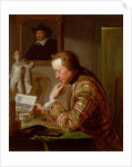 Gentleman Reading at a Table by Candlelight by Jan Maurits Quinckhardt