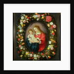 Madonna and Child in a Garland of Flowers by Vincent Sellaer