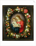 Madonna and Child in a Garland of Flowers by Vincent Sellaer