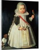 Portrait of a young boy holding a parrot by Wybrand Simonsz. de Geest