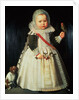 Portrait of a young boy holding a parrot by Wybrand Simonsz. de Geest