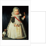 Portrait of a young boy holding a parrot by Wybrand Simonsz. de Geest