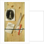 A trompe l'oeil of an engraving of King Charles II by Edwaert Colyer or Collier