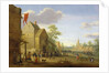 A village meeting with figures gathered in the street, 1624 by Joost Cornelisz Droochsloot