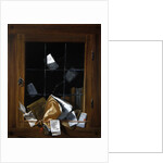 Trompe l'oeil of a cabinet door by Cornelis Norbertus Gijsbrechts