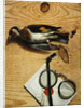 A tromple l'oeil of a pair of spectacles and a finch, 1740 by Conrad Manlich