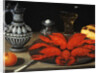 Crayfish on a pewter plate by Gotthardt von Wedig