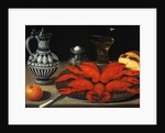 Crayfish on a pewter plate by Gotthardt von Wedig