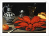 Crayfish on a pewter plate by Gotthardt von Wedig