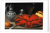 Crayfish on a pewter plate by Gotthardt von Wedig