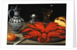 Crayfish on a pewter plate by Gotthardt von Wedig