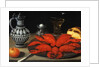 Crayfish on a pewter plate by Gotthardt von Wedig