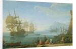 Mediterranean harbour scene by Adrien Manglard