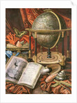 Still Life with a Globe, Books, Shells and Corals by Simon Renard de (workshop of) Saint-Andre