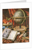 Still Life with a Globe, Books, Shells and Corals by Simon Renard de (workshop of) Saint-Andre