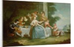 Figures Feasting by French School