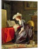 Woman Reading a Book by Jean-Frederic Schall
