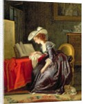 Woman Reading a Book by Jean-Frederic Schall