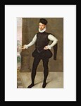 Full Length Portrait of a Gentleman in a Black Doublet by Francois Clouet