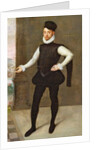 Full Length Portrait of a Gentleman in a Black Doublet by Francois Clouet