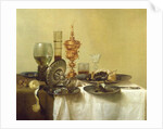 A Still Life with Glasses, Plates and Food, 1638 by Willem Claesz. Heda