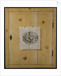 A Trompe l'Oeil of a Cabinet Door with an Engraving by German School