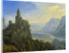 Mountainous landscape with a castle by Cornelis Saftleven