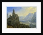 Mountainous landscape with a castle by Cornelis Saftleven