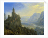 Mountainous landscape with a castle by Cornelis Saftleven