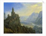 Mountainous landscape with a castle by Cornelis Saftleven
