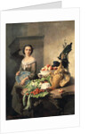 Serving girl standing by a side-table covered with food, 1859 by David Emil Joseph de Noter