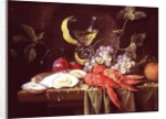 Still life with lobster, oysters and fruit by Alexander Coosemans