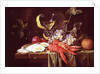 Still life with lobster, oysters and fruit by Alexander Coosemans