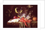 Still life with lobster, oysters and fruit by Alexander Coosemans