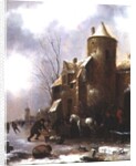 Winter landscape by Claes Molenaer