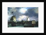 View of Greenwich with shipping by Isaac Sailmaker
